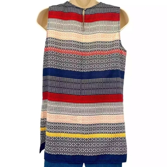 Vince Camuto geometric print stripe multi color tank shell top - Picture 2 of 6
